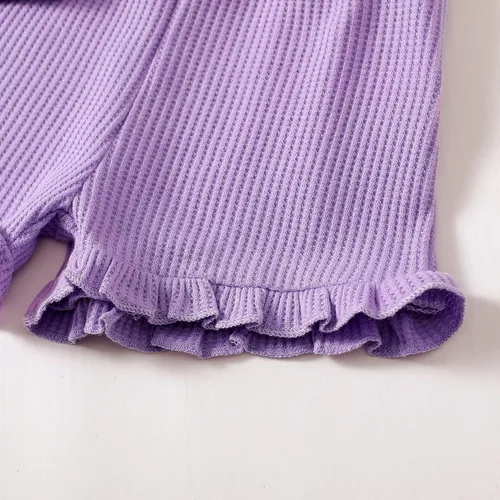 Vista 7 de Mioglrie Ropa para bebé niña con volantes y pantalones cortos, conjunto de ropa para niñas pequeñas