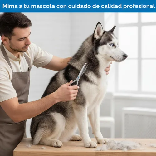 Vista 8 de Odoland Juego de tijeras de aseo para mascotas 8 en 1 para gatos y perros