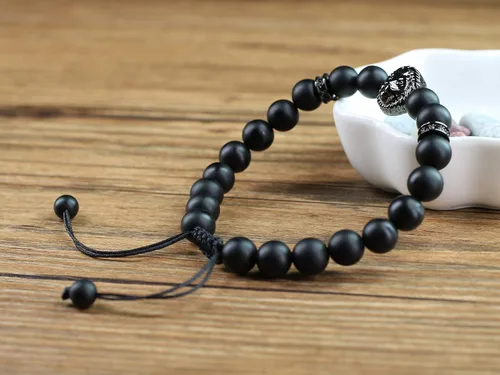 Vista 3 de COAI Pulsera de león con cuentas de piedra para hombres y mujeres, Piedra