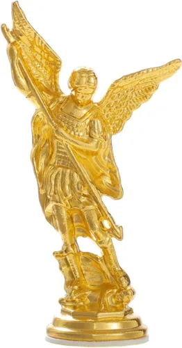 Vista 15 de KOMI Estatua de San Benito Sosteniendo Cruz y Regla Decoraciones para Tablero del Automóvil Bendice Regalo de Seguridad de Conducción