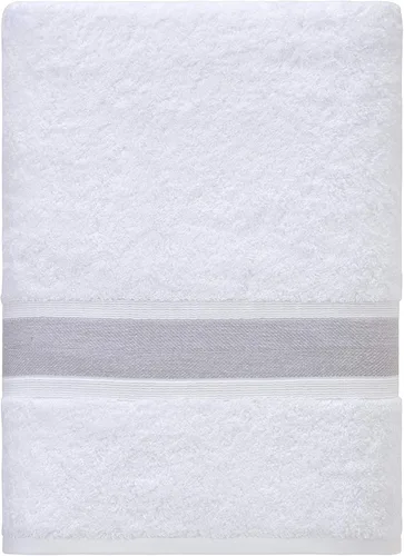Vista 2 de Toallas de baño extra grandes de gran tamaño, 100% algodón, toallas turcas para hotel, spa, piscina (blanco)