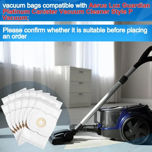 Vista 3 de Tondiamo Paquete de 12 bolsas para aspiradora compatibles con Aerus Lux Guardian Platinum Canister Cleaner Style P Bolsas de aspiradora, filtro