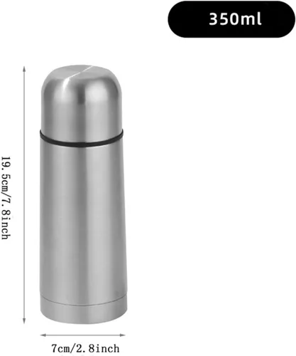 Vista 3 de Botella térmica aislada con taza, frasco de café de acero inoxidable para bebidas calientes y frías, botella de agua aislada al vacío, taza de viaje