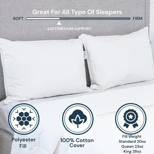 Vista 7 de Almohada similar a las almohadas supremas de conformidad con las noches de descanso descontinuadas para dormir, tamaño estándar