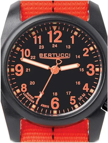 Vista 5 de BERTUCCI 11042 DX3 - Reloj de resina de campo con correa de nailon naranja con esfera negra, Negro -, Casual