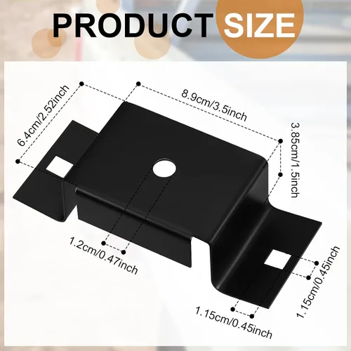 Vista 2 de 4 soportes de bolsillo de estaca de acero inoxidable para remolque, pernos rectos de estaca para montar, se ajustan a montantes de madera de 2 x 4