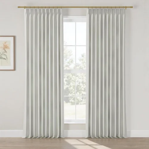 Vista 13 de TWOPAGES Cortina opaca plisada para dormitorio, con aislamiento térmico, grueso, 1 panel, 50 x 63 pulgadas, lino