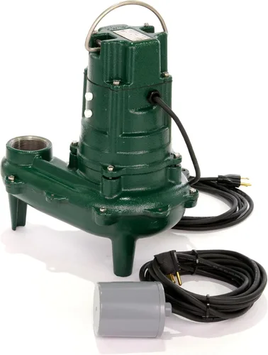 Vista 3 de Zoeller 267-0032 Waste-Mate 2 in. 115V 9.4A 1/2 hp 128 gpm NPT Bomba de aguas residuales de hierro fundido verde