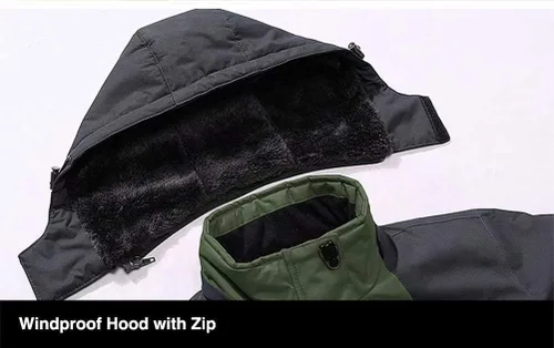 Vista 2 de MAGCOMSEN - Chaqueta de invierno para hombre, impermeable, abrigada, con forro polar y múltiples bolsillos