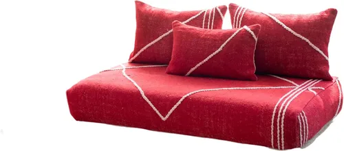 Vista 21 de arabicsofa Sofás de Suelo Coloridos de Estilo Marroquí – Cojines de Suelo Modulares Hechos a Mano (Beige 16, Sofá de Suelo de 4 pies)