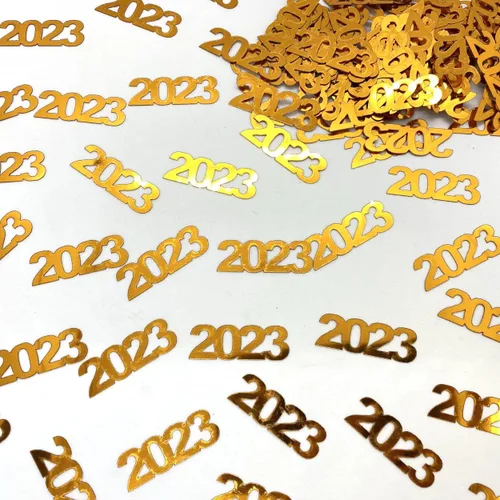 Vista 9 de Confeti Año 2023 Negro - Paquete al por menor #7620 QS0
