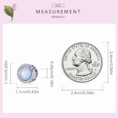 Vista 7 de 925 Sterling Silver Bead Charms for Jewelry Bracelets Exquisite Statement Charm for Necklaces for Women and Teen Girls Holiday Christmas Gifts