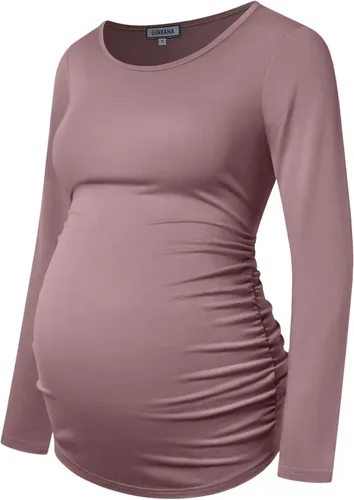 Vista 14 de GINKANA Camiseta de béisbol para mujer, cuello redondo, manga raglán floral, camiseta superior de maternidad, blusa para embarazo Esqueleto A-glow