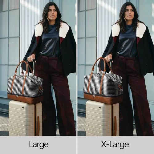 Vista 2 de S-ZONE - Bolso de mano de lona para mujer con correa de cuero sintética