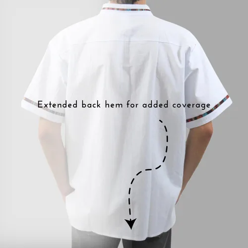 Vista 4 de Camisa tradicional mexicana Toluca para hombre, estilo guayabera, camisas para hombre, para verano, casual, cultural y boda