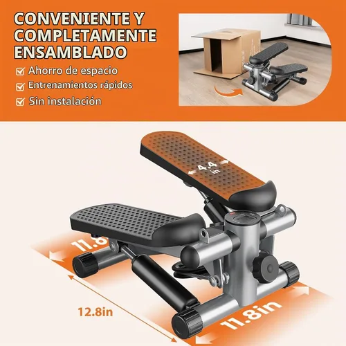 Vista 5 de Sweetcrispy Mini Steppers de Escalón con Bandas de Resistencia para Ejercicio en Casa, Máquina Stepper de Ejercicio de Giro Portátil para Sliver Pro