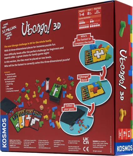 Vista 2 de Ubongo 3D Juego de rompecabezas geométrico con bloques tridimensionales Juego divertido para la familia Altamente rejugable Componentes