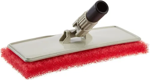Vista 4 de STAR BRITE Almohadilla de fregado grande con limpiador de cabeza flexible, textura media (rojo) - Se fija al mango de extensión para un alcance