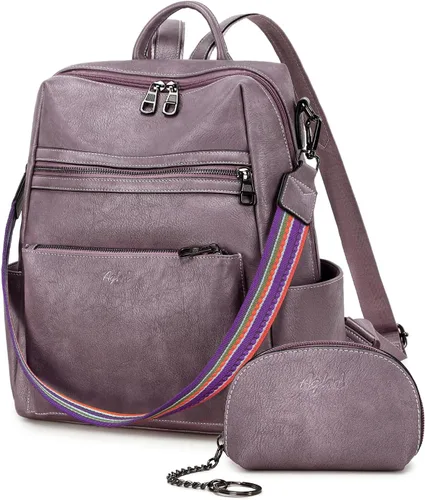 Vista 15 de AGLOD mochila de cuero para mujer, bolso de diseñador para damas, con correa para el hombro, bolso de trabajo de imitación, bolsos de mano