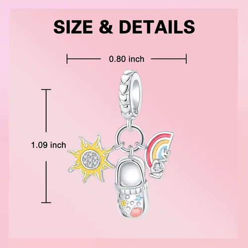 Vista 27 de Dije de girasol con diseño de estrella y luna y elefante para pulsera, collar de plata de ley 925, dijes de corazón de amor para mujer, regalo