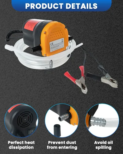 Vista 4 de SIXIWANZI Bomba extractora de aceite de 12V 60W, extractor de aceite para barco, motocicleta, coche y equipo de césped