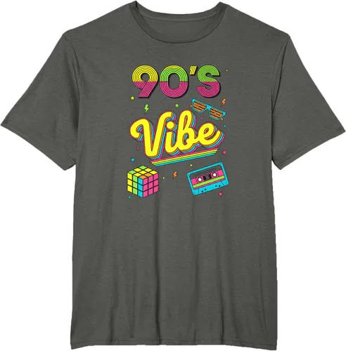 Vista 5 de 90s Nostalgia Retro Apparel - 90'S Vibe Retro T-Shirt Negro