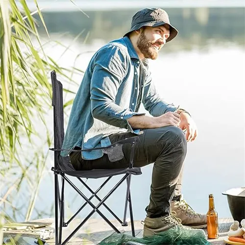 Vista 2 de Sillón plegable – Silla portátil al aire libre para camping, pesca, playa, cubierta y viajes