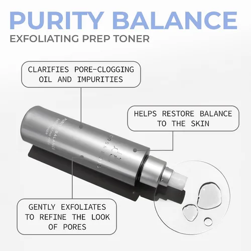 Vista 2 de COSMEDIX Purity Balance Exfoliating Prep - Tónico facial hidratante para piel propensa al acné, líneas finas y arrugas, cuidado de la piel