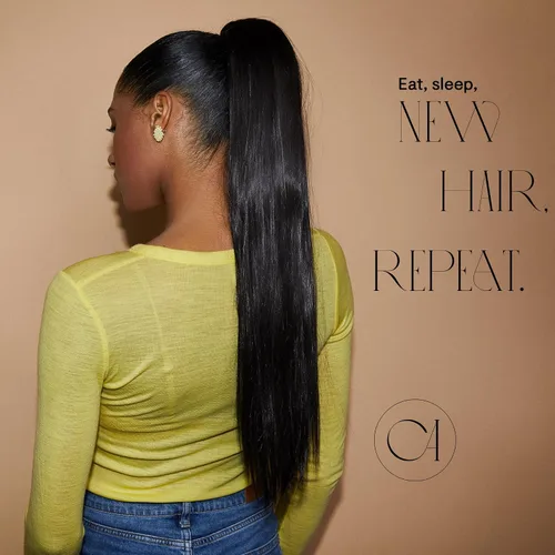 Vista 9 de CAISHA Extensiones de clip de cola de caballo de 20 pulgadas con pinza de mariposa recta rubio mezcla H55