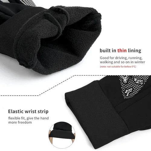 Vista 2 de Guantes de invierno para hombres y mujeres Guantes térmicos para pantalla táctil, guantes deportivos cálidos para clima frío para correr, ciclismo