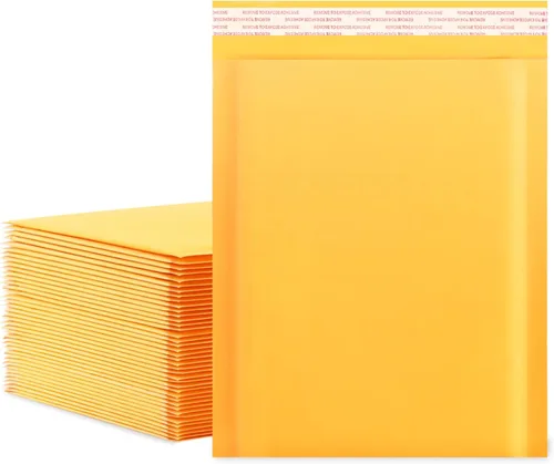 Vista 8 de packbabol Sobres de burbujas de papel kraft 3.5x5 Pulgadas 50 Pack, sobres autoadhesivos de papel para embalaje, sobres de adhesión fuerte, pequeñas