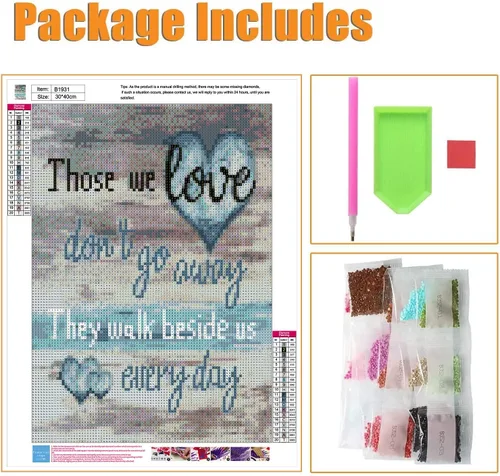 Vista 4 de UPINS Kit de Pintura de Arte de Diamante 5D DIY Amor para Adultos, Tema de Amor Taladro Completo Redondo Kit de Manualidades Puntos de Diamante