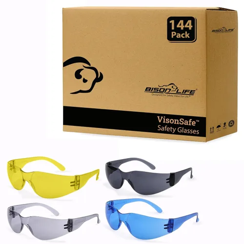 Vista 12 de BISON LIFE Gafas de seguridad surtidas para hombres y mujeres ANSI Z87.1