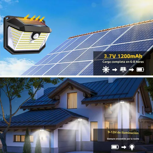 Vista 2 de Luces solares para exteriores, luz de seguridad con sensor