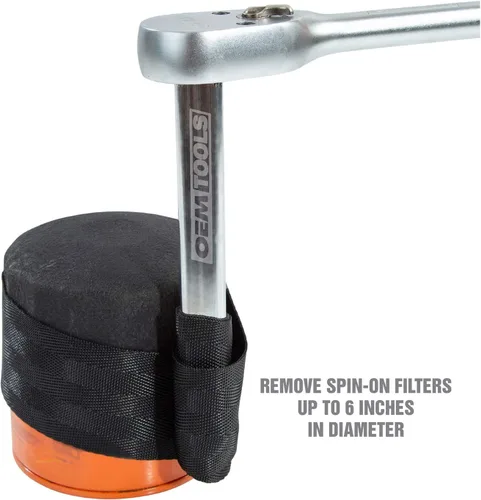 Vista 4 de OEMTOOLS 25079 Llave de filtro de aceite de correa, llave de correa resistente, correa de filtro de aceite, agarre de llave de hasta 6 pulgadas