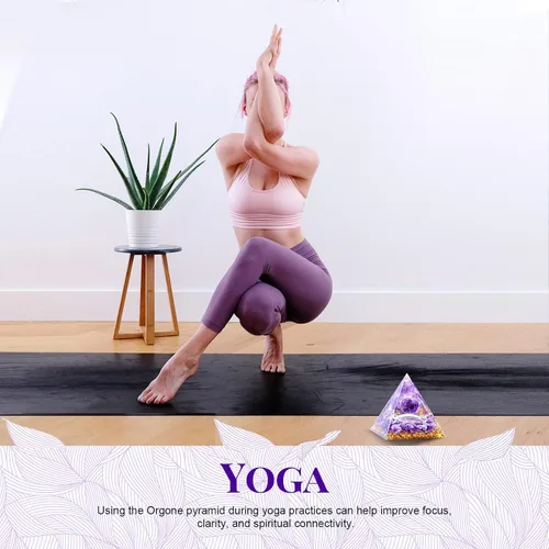 Vista 5 de Pirámide de orgón para meditación de cristal curativo, generador de energía positiva, cuarzo de roca y cuarzo rosa, promueve la riqueza