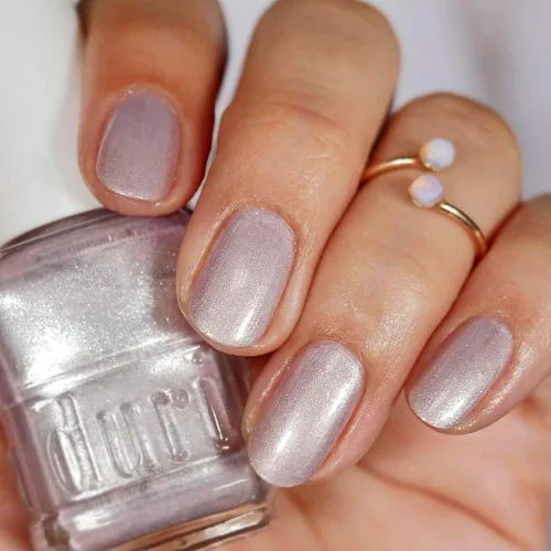 Vista 8 de duri Esmalte de uñas, 765 Cyber See, brillo metálico lavanda claro, cobertura completa, secado rápido, larga duración, fácil de aplicar, cosméticos