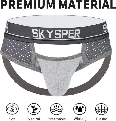 Vista 18 de SKYSPER Jock Strap Athletic Supporter para hombres Sexy Jockstrap Ropa interior masculina