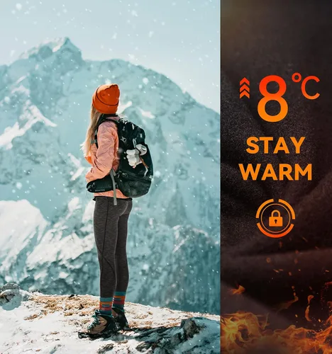 Vista 5 de Ewedoos - Leggings con forro de vellón y bolsillos para mujer, leggings térmicos de invierno para mujeres, pantalones de yoga y entrenamiento