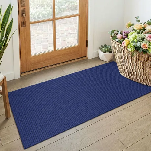 Vista 193 de KOZYFLY - Tapete para puerta de interior, lavable, pequeña, antideslizante, con respaldo de goma, felpudo de algodón para el hogar, color negro
