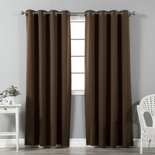 Vista 52 de Best Home Fashion Cortinas opacas con aislamiento térmico, ojales de acero inoxidable y níquel, color rosa bebé, 52 pulgadas de ancho x 63 pulgadas