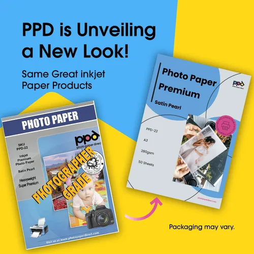 Vista 2 de PPD Papel fotográfico satinado para impresora de inyección de tinta, acabado brillante perla de primera calidad, hojas de tamaño 11 x 17 para fotos