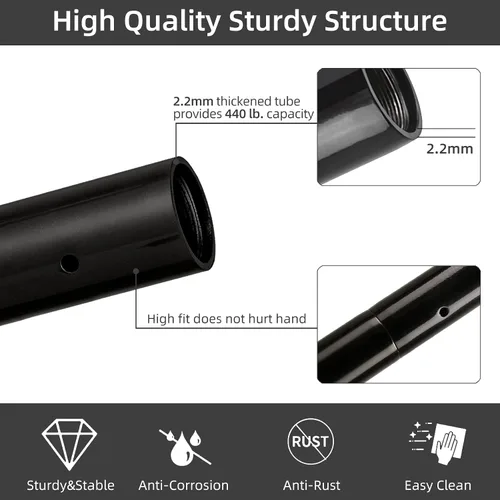 Vista 2 de PRIOR FITNESS Extensión de poste para poste de baile de 45 mm 125/250/500 mm o 5"/10"/20" Tubo de accesorios de acero inoxidable para conectar poste