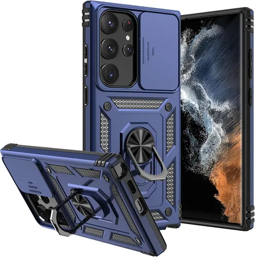 Vista 10 de Funda para S23 Ultra, con cubierta para cámara, [grado militar] 16 pies. Funda probada contra caídas con funda protectora magnética para Galaxy S23