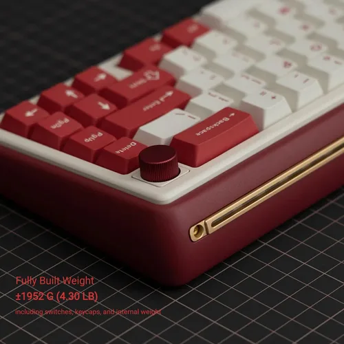 Vista 3 de OOCTPK Chilkey Foxy65 Teclado Mecánico con Perilla, Montaje de Junta Teclado Mecánico Inalámbrico de Aluminio 65%, BT5.0/2.4GHz/USB-C