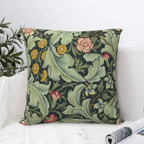 Vista 8 de William Carnations - Fundas de almohada morris con diseño floral negro y gris, 18 x 18 pulgadas, almohada estética para dormitorio, funda de William
