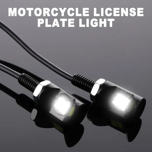 Vista 4 de Frienda 4 luces LED de matrícula de 12 V para motocicleta, luz impermeable, con tornillo, lámpara de perno de tornillo, soporte de bombilla