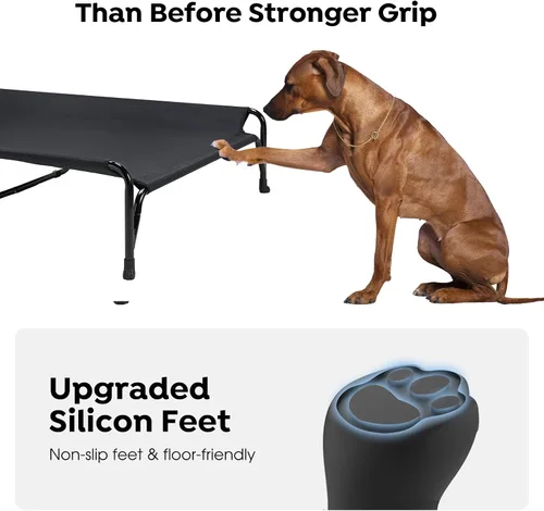 Vista 4 de Veehoo Cama elevada para perro con valla protectora de doble cara para perros medianos, malla transpirable lavable, patas antideslizantes