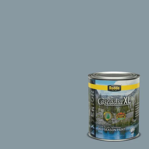 Vista 156 de Rodda Paint CASCADIA XL Pintura e imprimación satinada para exteriores en uno, cuarto de galón, azul playa norte