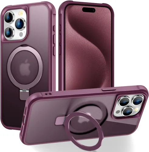 Vista 38 de CHAOFEnG Funda magnética compatible con iPhone 11 con soporte, prueba de caídas de grado militar, compatible con imán, anillo translúcido, parte